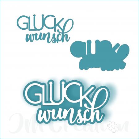 Stanzschablone - Glückwunsch mit Schatten